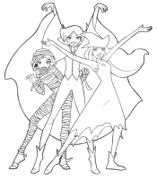 A coloring page of totally spies